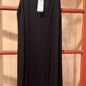 Eileen Fisher Viscose Jersey Scoop Neck Full Length Dress, Black, Size 3X NWT